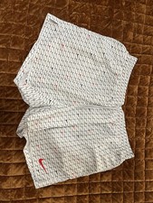 Nike Swoosh Logo White Lined Swim Trunks Shorts Size Men  s XXL READ DESCRIPTION