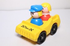 Vintage Fisher Price Little People Taxi 2 people