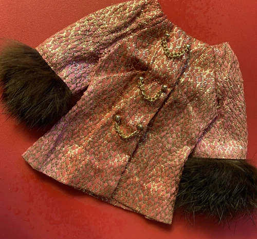 VINTAGE Barbie GOLDEN GROOVE GIFT-SET Sears Exclusive jacket Only Fluffy fur