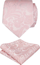 Mens Paisley Tie Handkerchief Casual Floral Necktie Set
