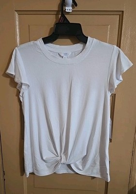 Time and True -Livaeco - White - Flutter Twist - Womens Shirt Size S (4/6) 