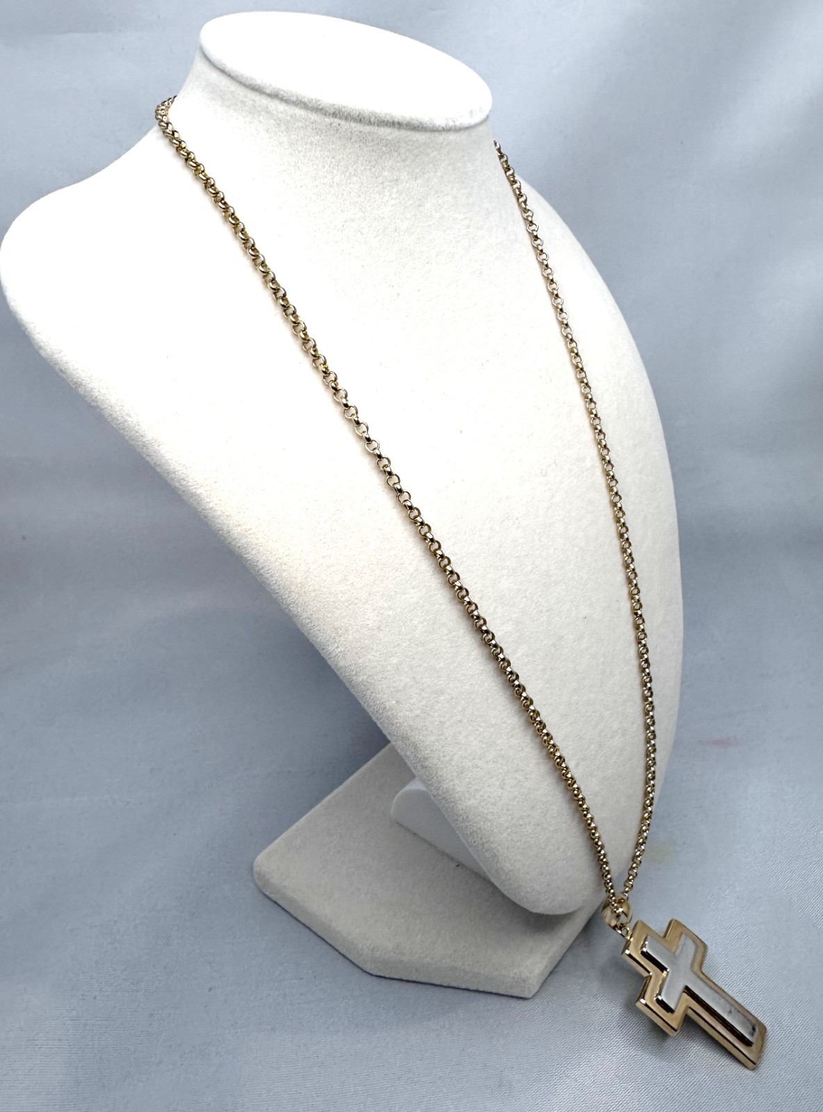 Solid 925 Sterling Silver Two-Tone Silver & Gold … - image 1