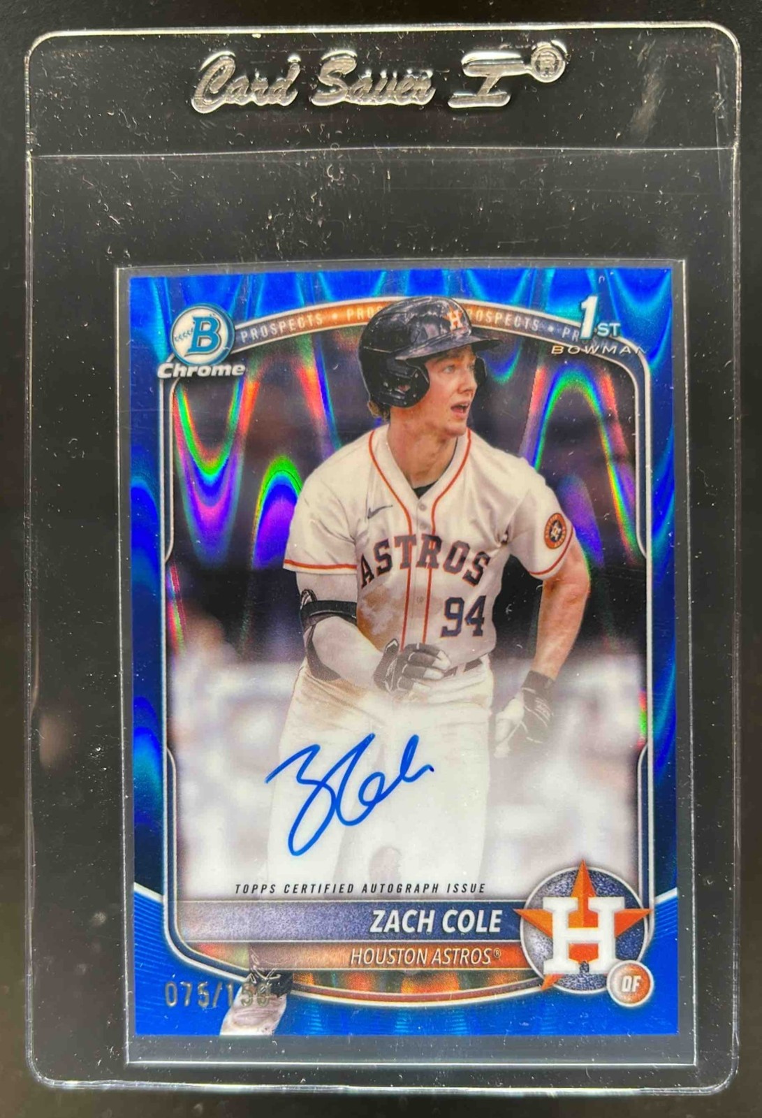 2025 Bowman Chrome Zach Cole Auto Blue RayWave Refractor 1st Prospect #/150