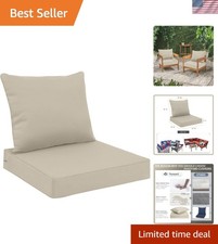 Outdoor Seat Cushion Set 24 x 24 Inch Water-Resistant Fade-Resistant Patio ...