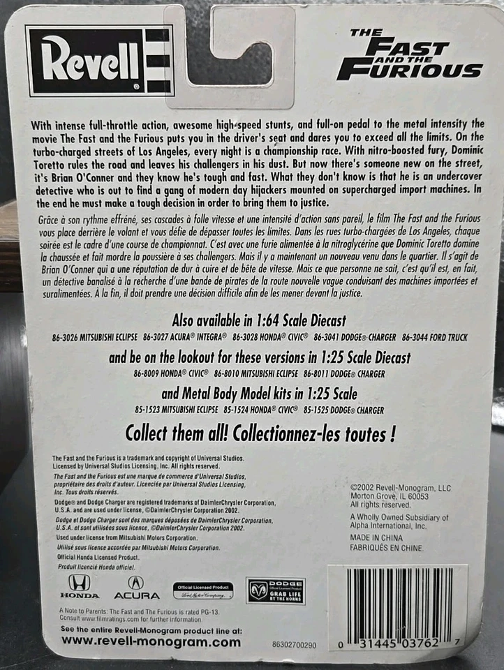 2002 Revell Fast & The Furious Acura Integra Issue #101 Die Cast 1:64 *READ* - Image 2 of 4