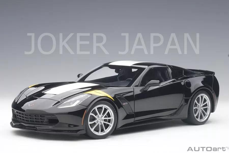 AUTOart Chevrolet Corvette (C7) Gran Sport (Black / White Stripe) 1/18 JDM