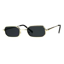 Rectangular Heptagon Shape Sunglasses Small Indie Fashion Shades UV 400