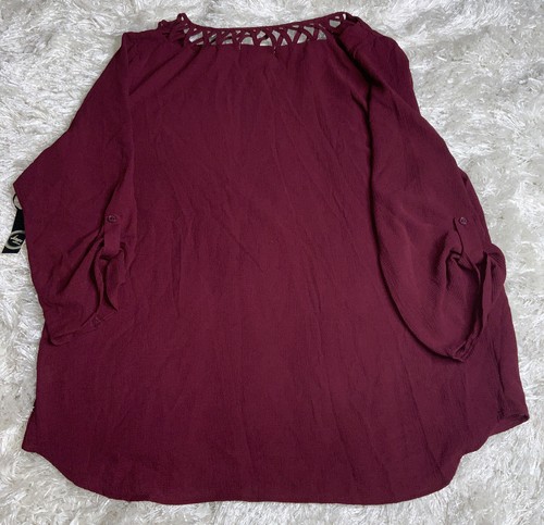Liberty Love Women’s Burgundy 3/4 Sleeve Top Size XL NWT - Picture 5 of 8
