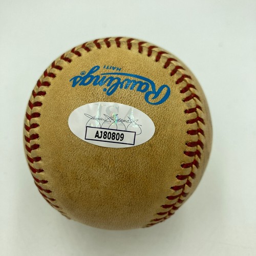 Jim Rice Dwight Evans Armas 1984 Red Sox Outfield Signed Game Used Baseball JSA - Picture 4 of 7