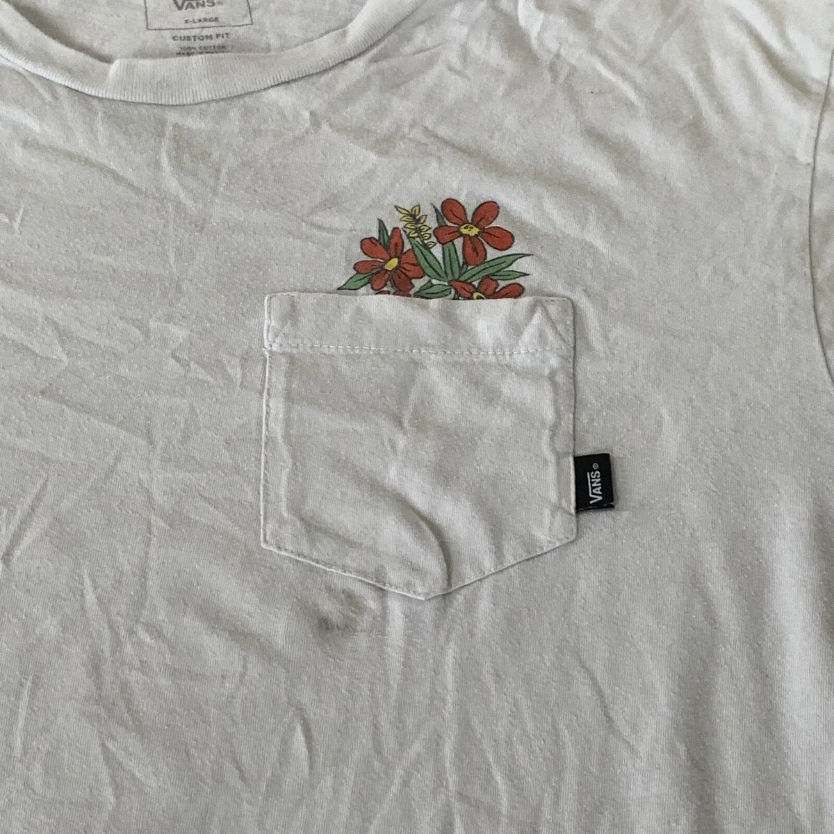 Vans floral pocket tee deals