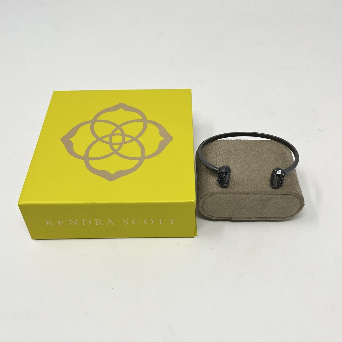 Kendra Scott Edie Cuff Bracelet Black Drusy/Gunmetal Crystal