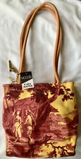 Mood’s Paul Mayer Women’s Bag Tote Yellow Red Fishing Village Spain New Tags