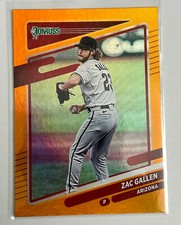 2021 Panini Donruss Baseball Zac Gallen #133 Orange Holo Arizona Diamondbacks