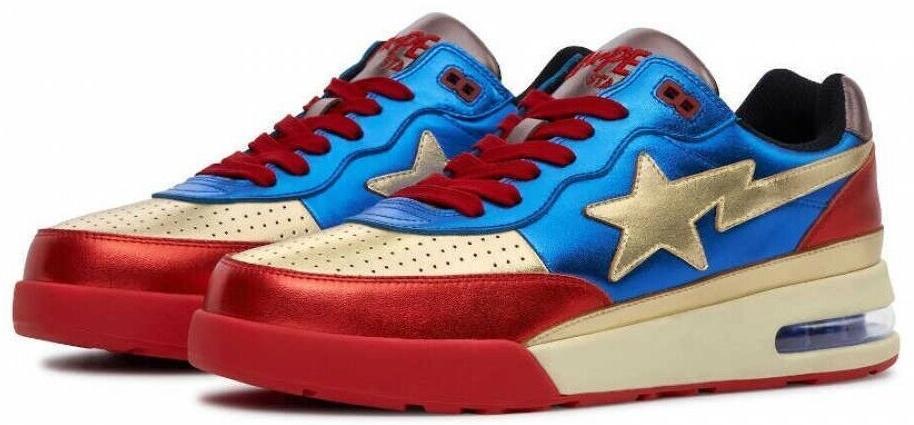 Size 9.5 - A bathing ape Roadsta Gold/Navy/Red 2021 for sale