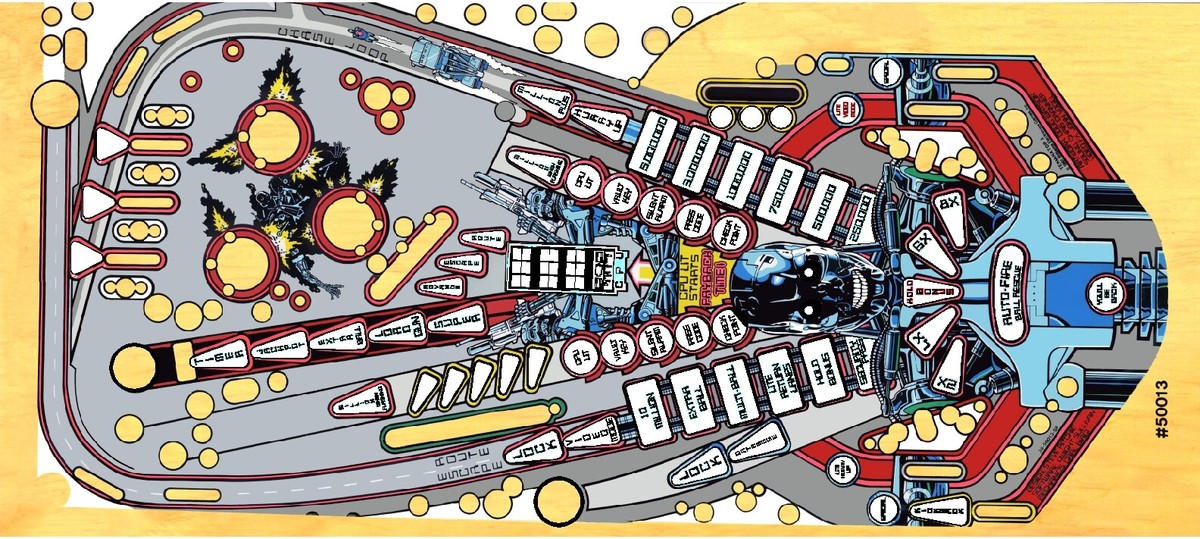 Williams TERMINATOR 2 Pinball Machine Playfield Overlay | eBay