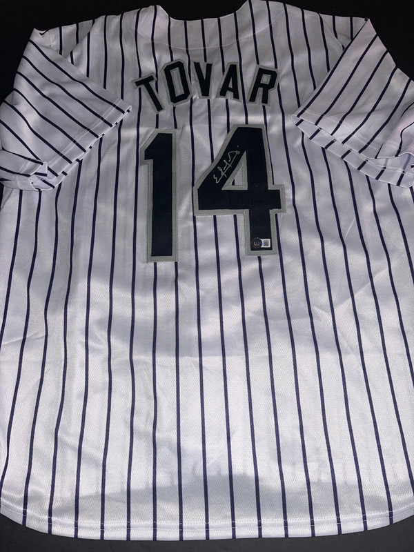 Ezequiel Tovar Rockies Auto Signed Custom Jersey Beckett Hologram -