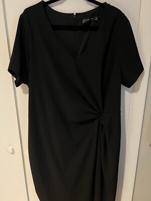 NWT New York & Company Womens Black Twist Short Sleeve Dress Sz 2x