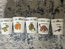 Vintage Land Before Time Set of 5 Ziploc 1988 Plastic  Cups