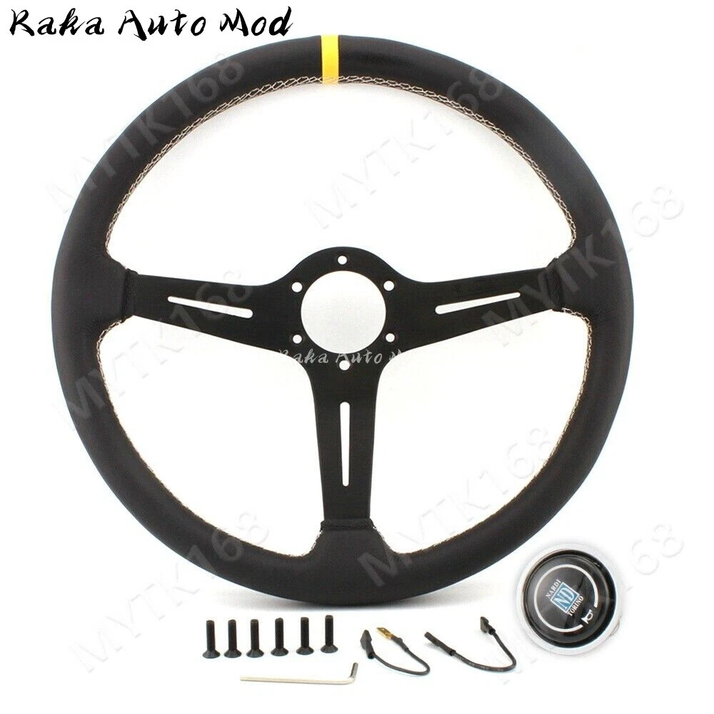 15inch Nardi ND Steering Wheel Real Leather with Black Spoke 370mm