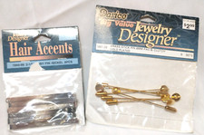 New Old Stock Darice Stick Pin Bases and Hair Clip Bases A81
