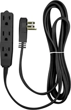 Flat Multiple Outlet Extension Cord 10 Ft for Indoor Use by UL Listed 3 Prong