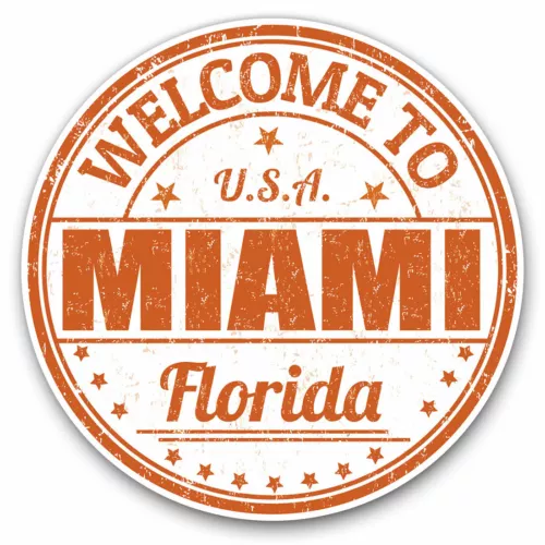 2 x Vinyl Stickers 20cm - Miami Florida USA Travel Stamp Cool Gift #5219