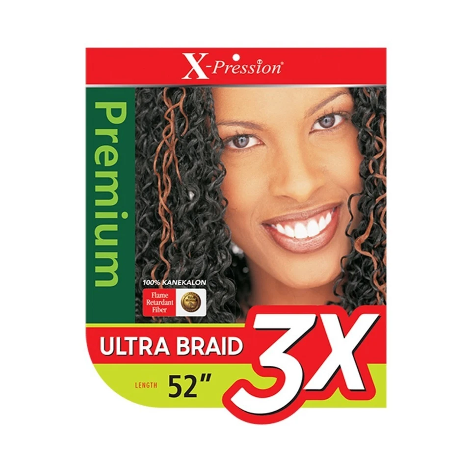 Paquete de 50 Trenzas OUTRE X-Pression Kanekalon 3X Trenza Ultra Preestirada 52" Col 1 Foto 4 de 4
