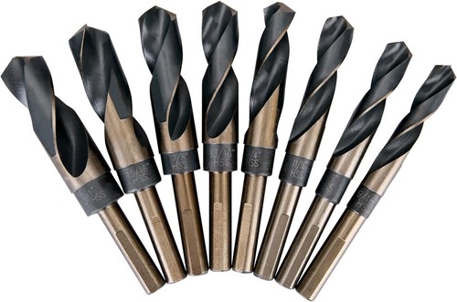 Set 8 Pezzi Punte Trapano Metallo Acciaio Alta Velocità Grandi Misure per Legno Metallo Alluminio - Foto 9 di 9