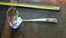 ✔MID CENTURY VINTAGE 1950 SPRING CHARM 🌱 PATTERN SILVERPLATED GRAVY LADLE