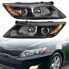 For 2014 2015 Kia Optima Halogen Headlight Projector w/o LED w/ Bulb Pair 2pc 