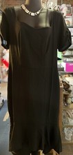 Ashro Black Dress With Flare Bottom And Deep Neckline Size 12 New No Tags