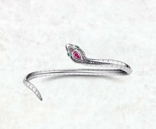 Women's Sterling Silver Curved Snake Bangle