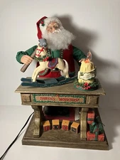 Vintage Holiday Creations Animated Santa at Workbench Music/Candle See Demo Vid