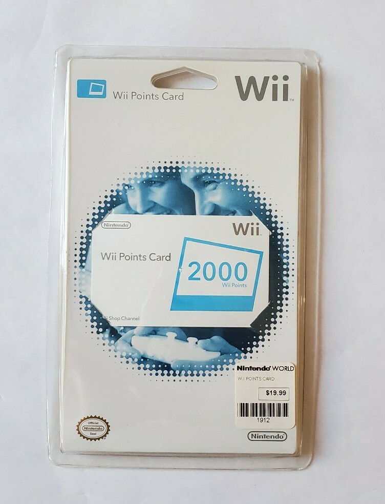 Nintendo Wii 2000 Points Card Factory Sealed. Nintendo world