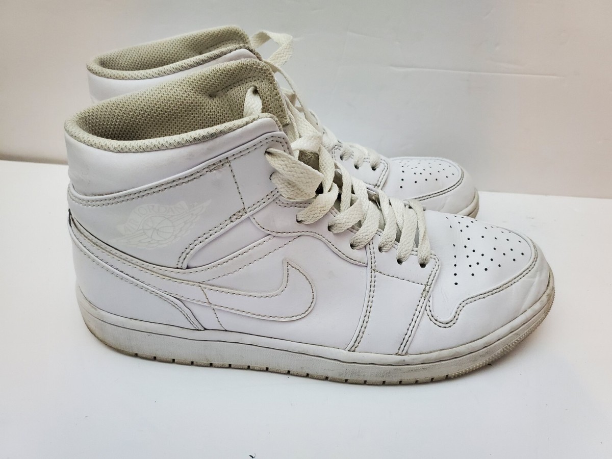 Size 9.5 - Jordan 1 Mid Triple White | eBay