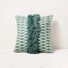 Diamond Textured Woven Square Throw Pillow Turquoise - Opalhouse™ designed with