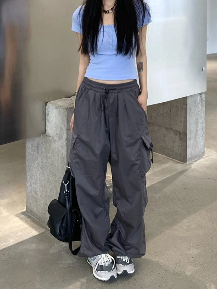 Women Wide Leg Pants Streetwear Version Harajuku Casual Fashion Joggers Trousers