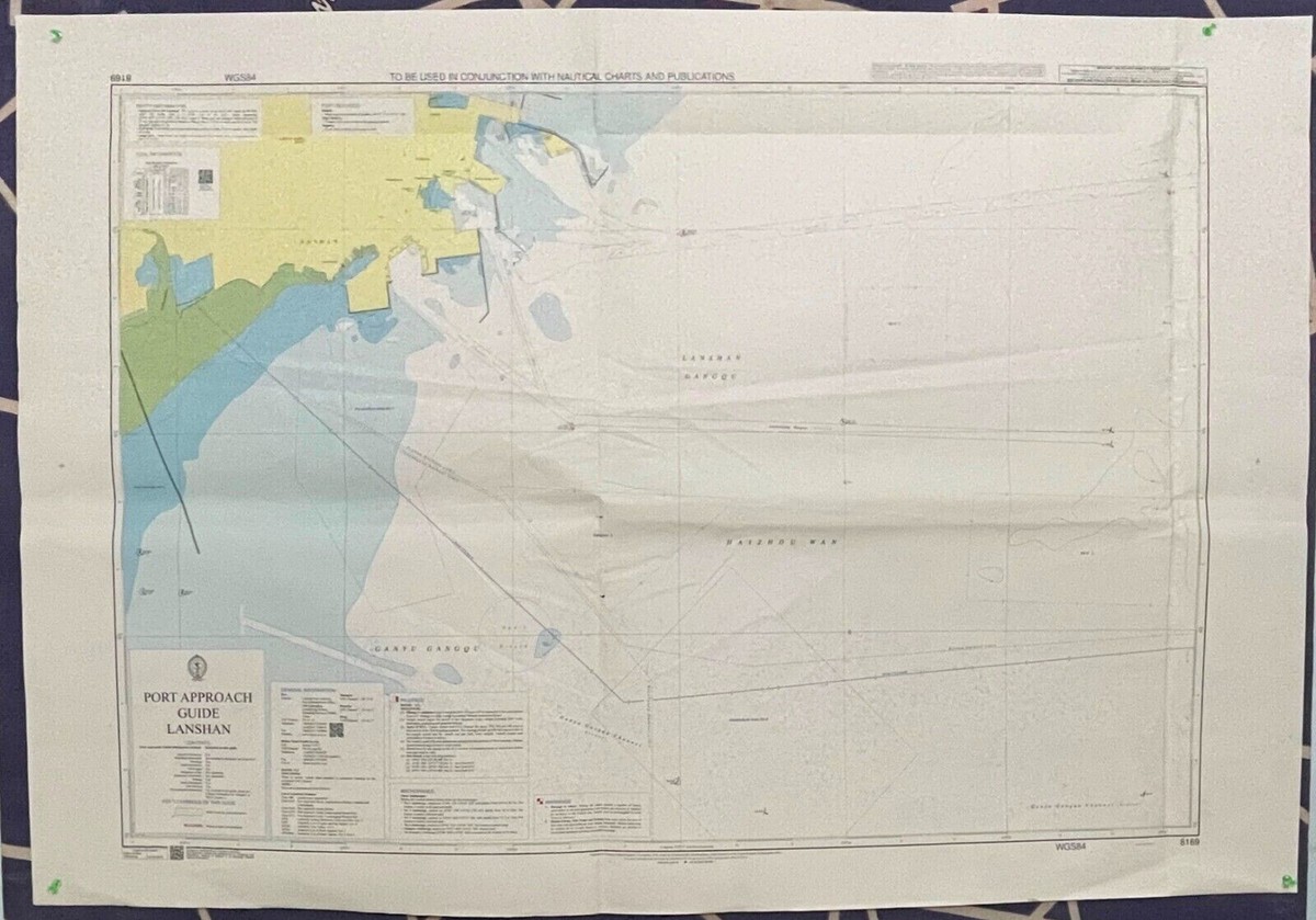 Admiralty 8169 Port Approach Guide Lanshan Vintage Map