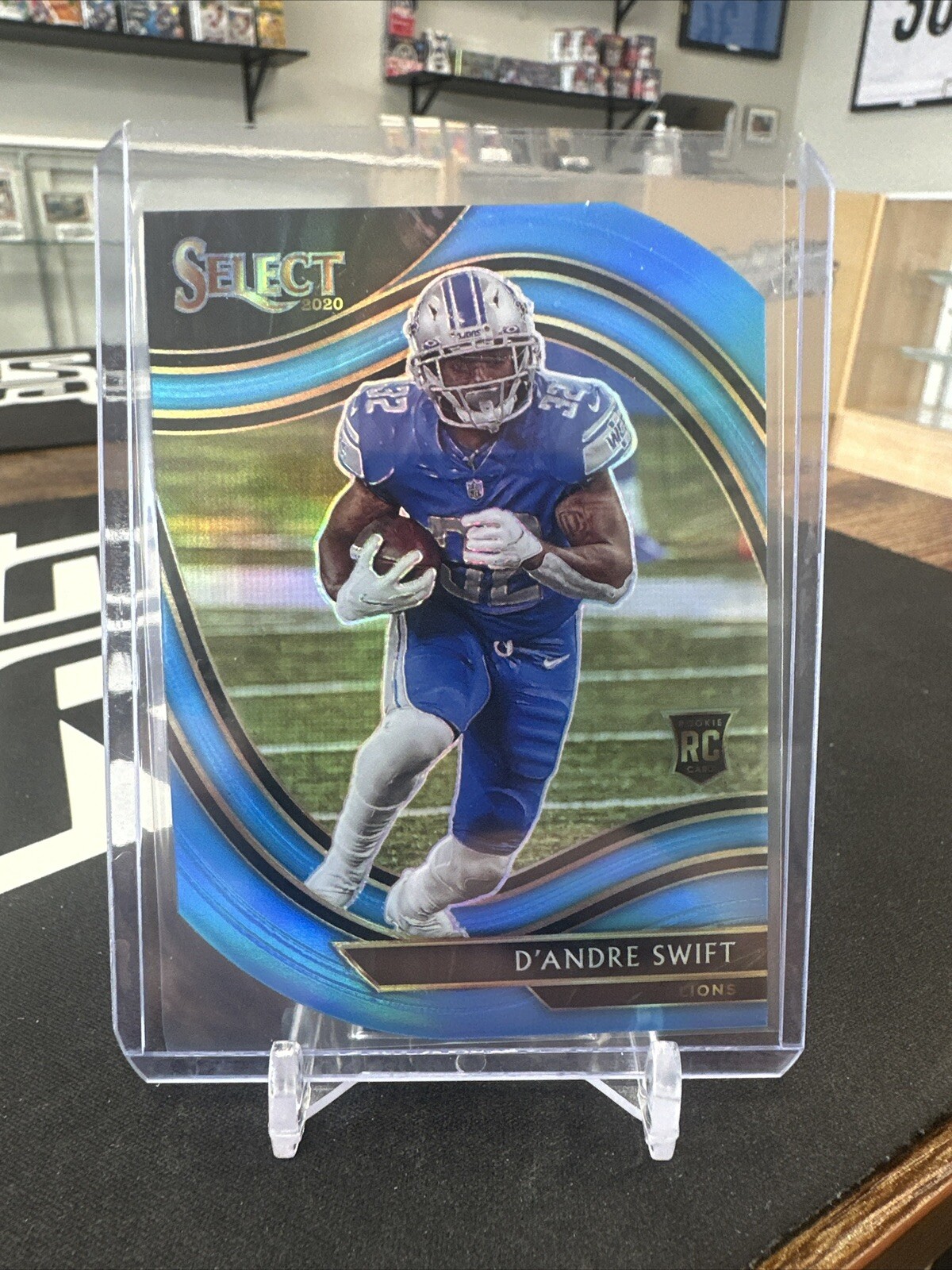 2020 Panini Select Football Field Level D’Andre Swift Lime Blue  Die-Cut RC