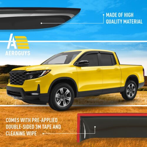 Protectores de lluvia viseras de ventilación para Honda Ridgeline 2017-2025 - Imagen 7 de 9