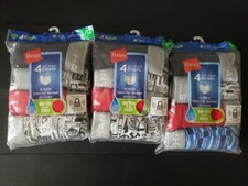 Lot Of 3 HANES TAGLESS BOYS BRIEFS LARGE 14-16 4 PAIR PER PACK  12 PAIR TOTAL 