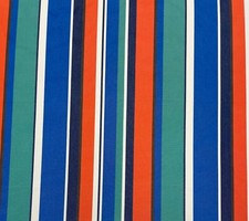 OUTDURA CANVAS STRIPE ORANGE PACIFIC BLUE OUTDOOR FURNITURE FABRIC BY YARD 54"W