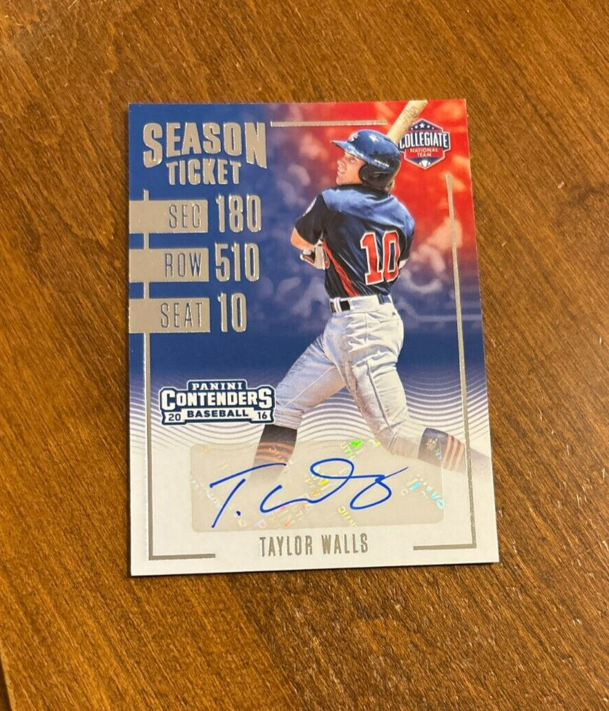 Taylor Walls 2016 Contenders Season Ticket Auto CNTTW Tampa Bay Rays