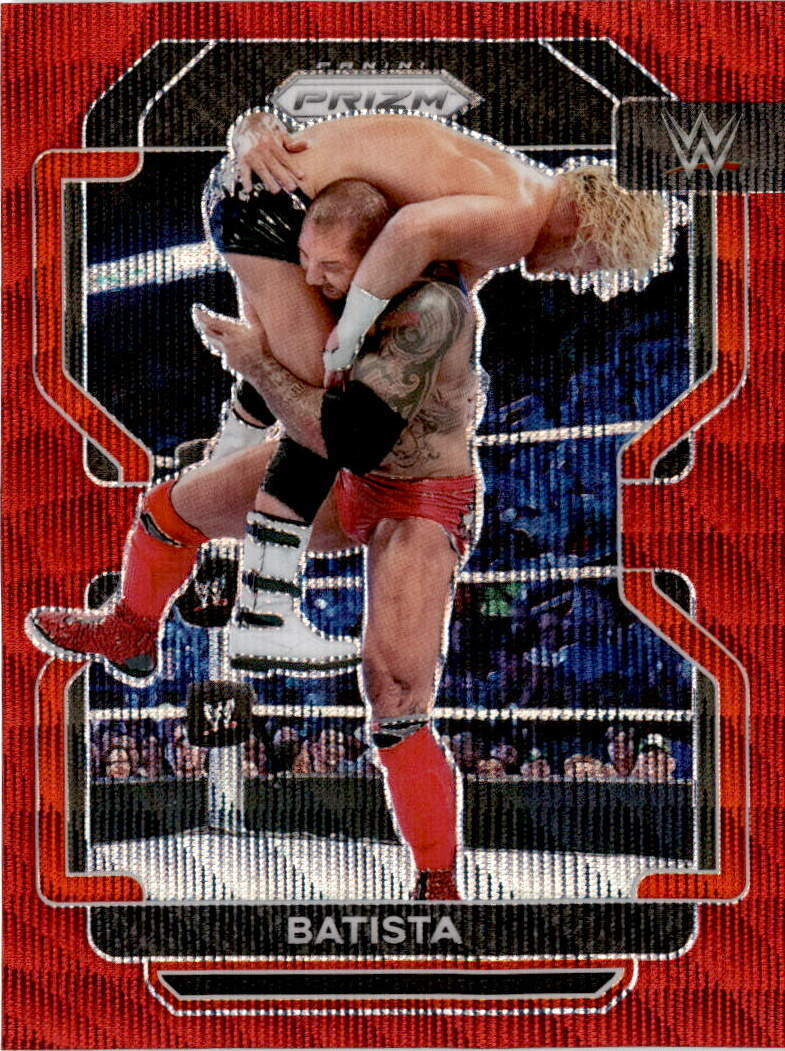 2022 Panini Prizm WWE #196 Batista Ruby Wave Cincinnati Reds