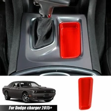 Console Gear Shift Storage Box Panel Trim Cover for Dodge Charger 2015-2023 Red