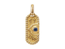 Konstantino Men's Kavafi 18K Gold Treated Blue Sapphire Pendant Retail $2150 NEW