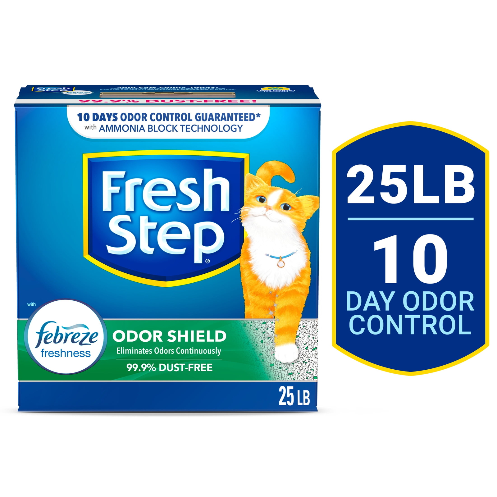 Fresh Step Odor Shield Scented Litter with Febreze, Clumping Cat Litter