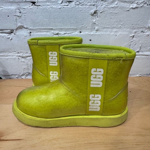 UGG CLASSIC CLEAR MINI II Waterproof Ankle Lime Green Boots - Picture 8 of 12