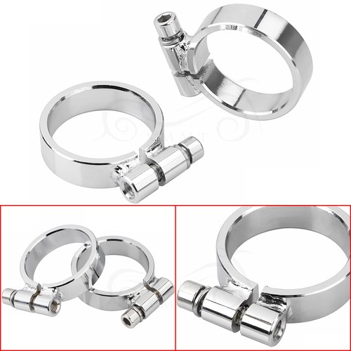 Chrome Aircraft Style Exhaust Clamps For Harley Sportsters XLH XLC 1957-1985 - Picture 1 of 12