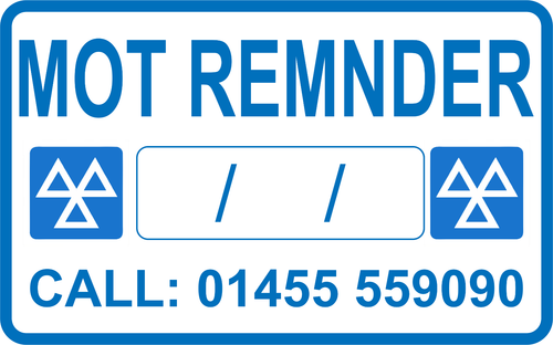 MOT Reminder Sticker Personalized YOUR Number Garage Sticker MOT Sign